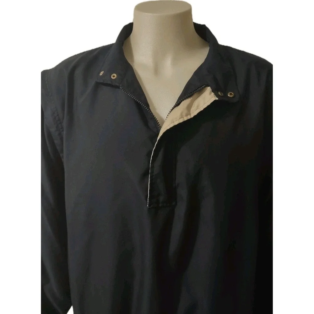 Ahead Authentics Pullover Jacket Men's Size L Golf Zip Off Sleeves 1/4 Zip Black